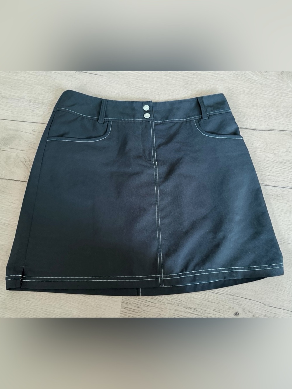 adidas Black Golf Skort with White Contrast Stitching